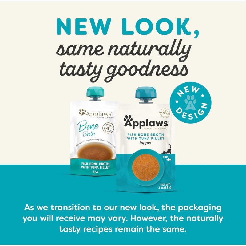 *พร้อมส่ง(80 G) ซุป+แมวเลียท๊อปปิ้งสำหรับน้องแมวแพ้ง่าย  Applaws Wet Cat Food, Limited Ingredient Wet Cat Food Pouches,