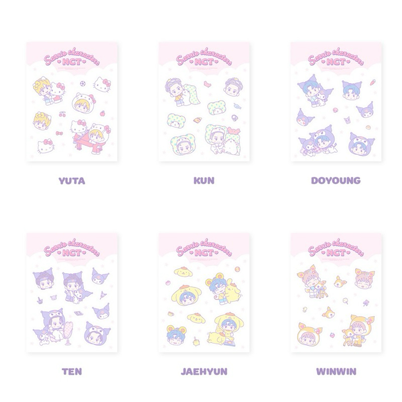 [NCT X SANRIO] Clear Sticker + Photocard Set Jaehyun Doyoung