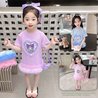 แฟชั่นฤดูร้อน เดรสลูกสาวน่ารัก กระโปรงพองๆ ชุดเดรสเด็กผู้หญิงน่ารัก ผ้าฝ้าย นุ่ม 1-9 ปี