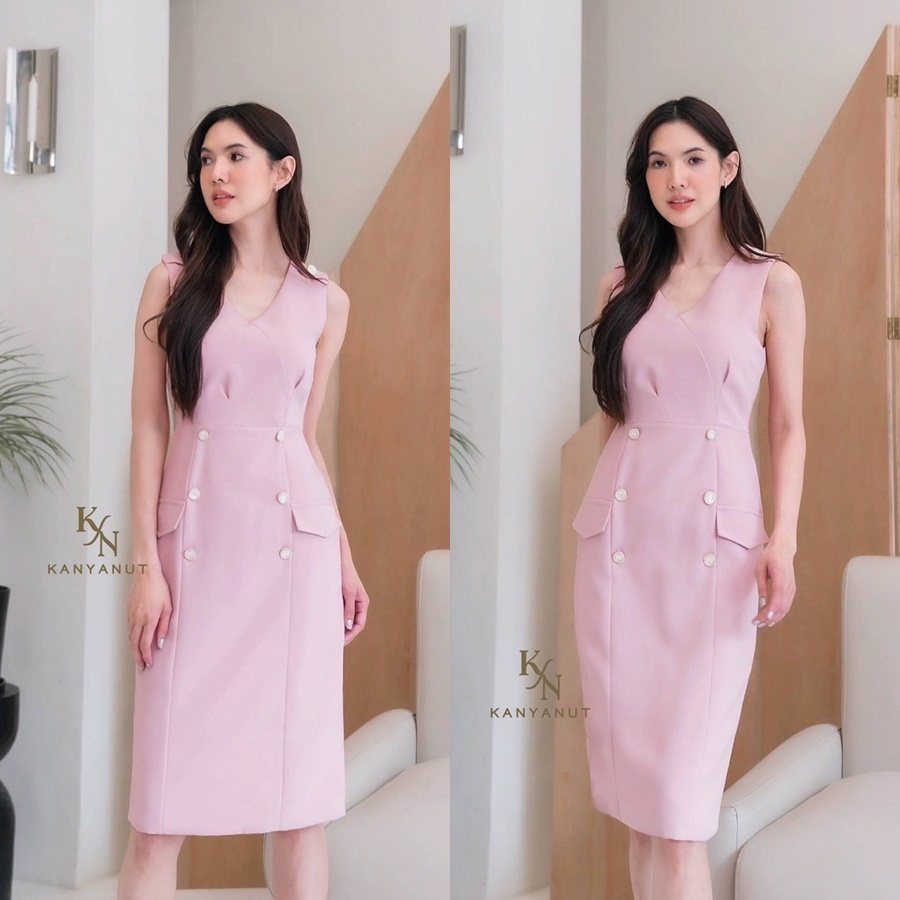 KANYANUT BRAND KN 0919 : Size S M L XL เดรสทำงาน เดรสออกงาน (เชคสินค้าก่อนกดสั่งซื้อจ้า)