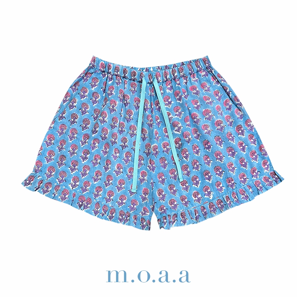Sorrento Ruffle Shorts in Skyblue | Moaa Collection