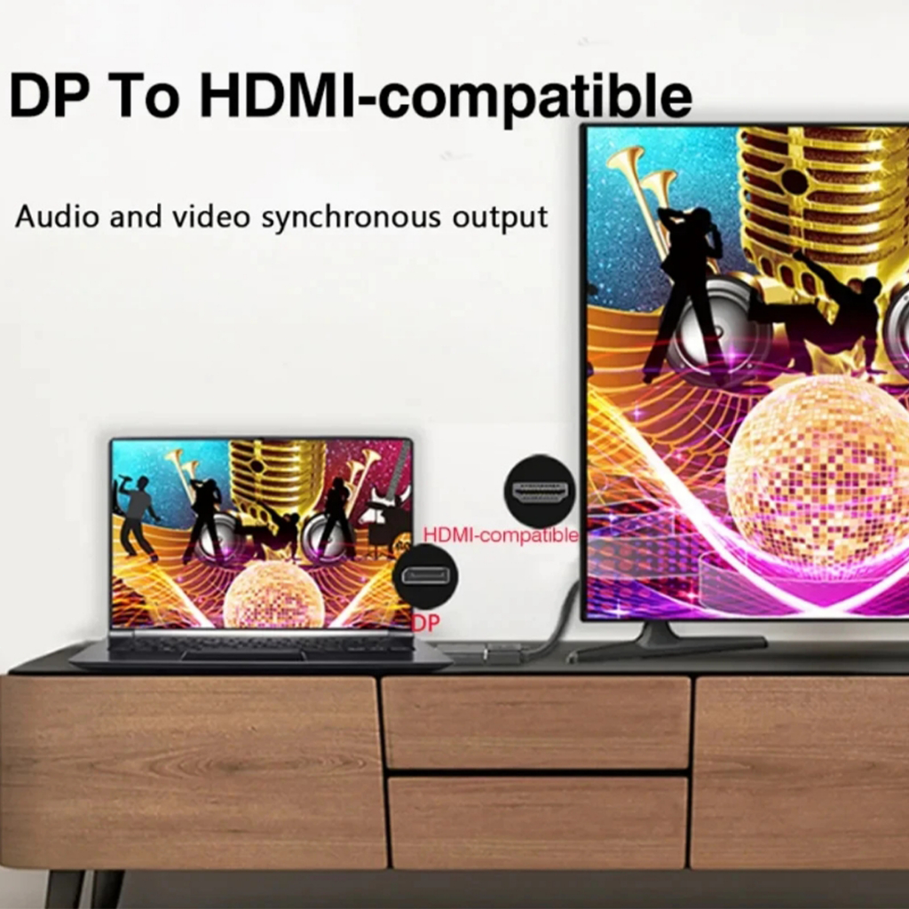 ตัวแปลง HDMI เป็น DP ชายกับหญิงพอร์ตจอแสดงผล 4K เป็นอะแดปเตอร์ที่รองรับ HDMI วิดีโอเสียงสาย HD