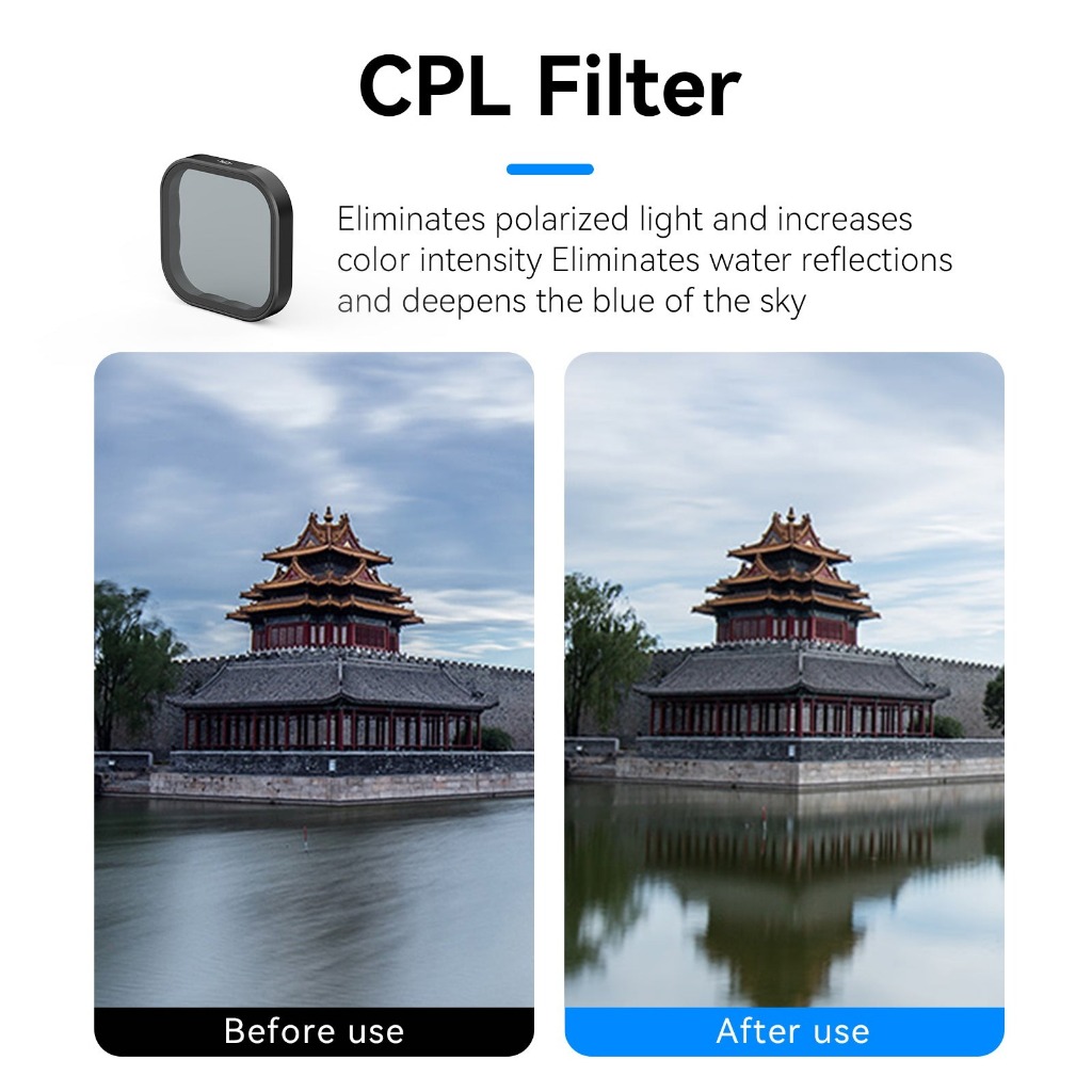 Telesin CPL+ND8/16/32 lens filter kit for GoPro 13