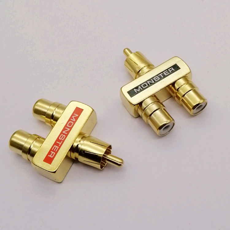อะแดปเตอร์ AV Audio Splitter Plug RCA Y 1 Male to 2 Female 2 ชิ้น