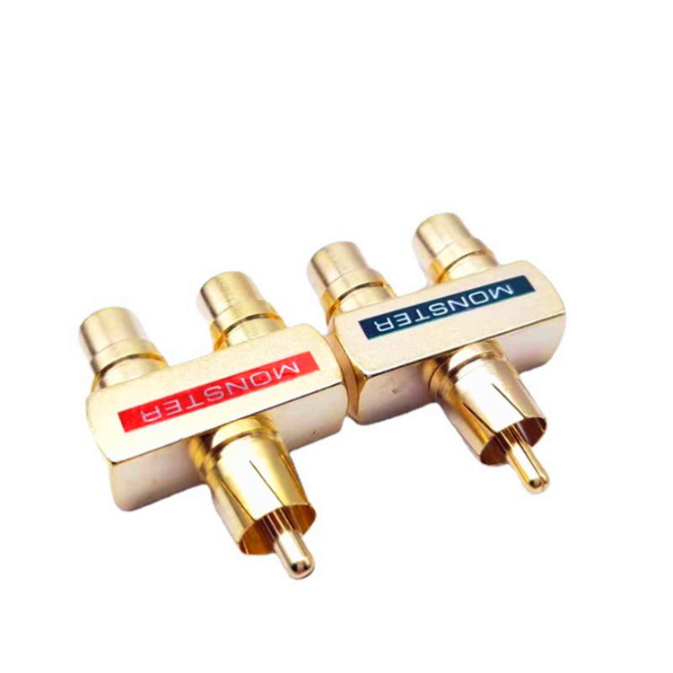 อะแดปเตอร์ AV Audio Splitter Plug RCA Y 1 Male to 2 Female 2 ชิ้น