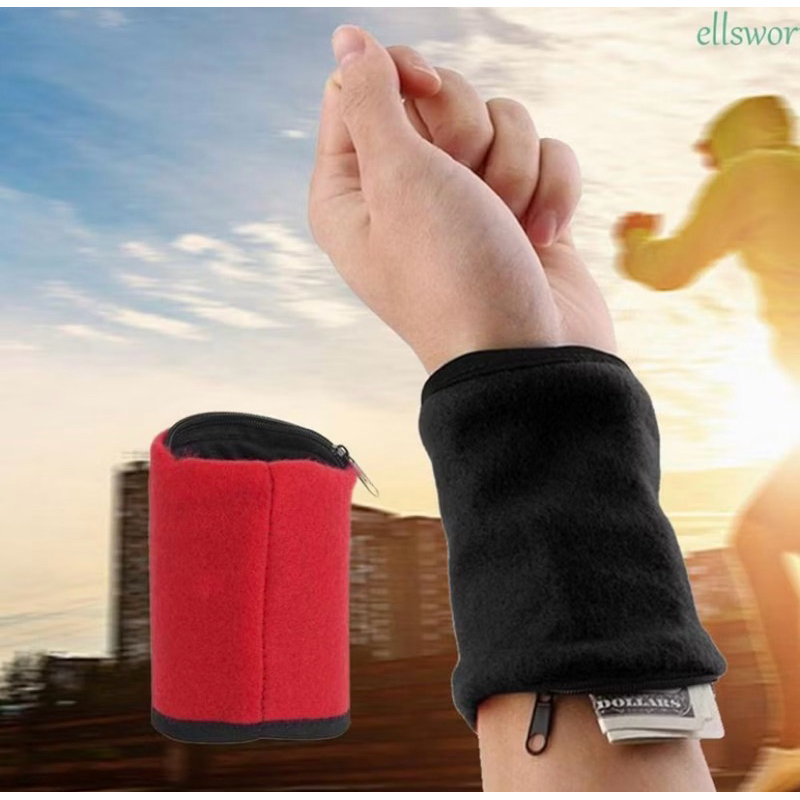 1แถม1Ellsworth สายรัดข้อมือปลอกแขนซิปกระเป๋าวิ่ง Sweatband