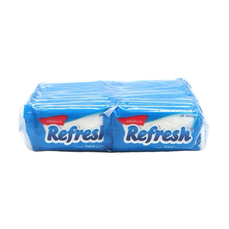 ผ้าขนหนูเย็น รีเฟรช ขนาด 25.4x25.4 ซม แพ็ค 20 ชิ้น Refresh ผ้าเย็น ผ้าขนหนู