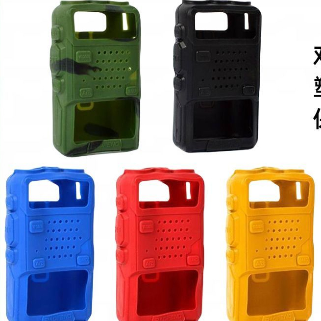 ♛-❀Baofeng BF-UV5R/5RA/5RB Walkie-Talkie หนังกรณีพลาสติกซิลิโคน Baofeng 5R กรณีป้องกัน