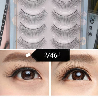 5 คู่ ทำด้วยมือล้วนๆ100％ขนตา สไตล์ใหม่ ขนตาธรรมชาติ สีดํา เท…