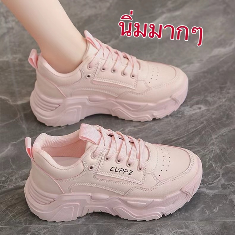 รุ่นใหม่ รองเท้าผ้าใบผู้หญิง รองเท้าลำลอง แฟชั่น งานสวย เบา หนังนิ่ม เสริมส้น สไตล์เกาหลี ดีไซน์ไม่ตกเทรนด์ พร้อมส่งA662