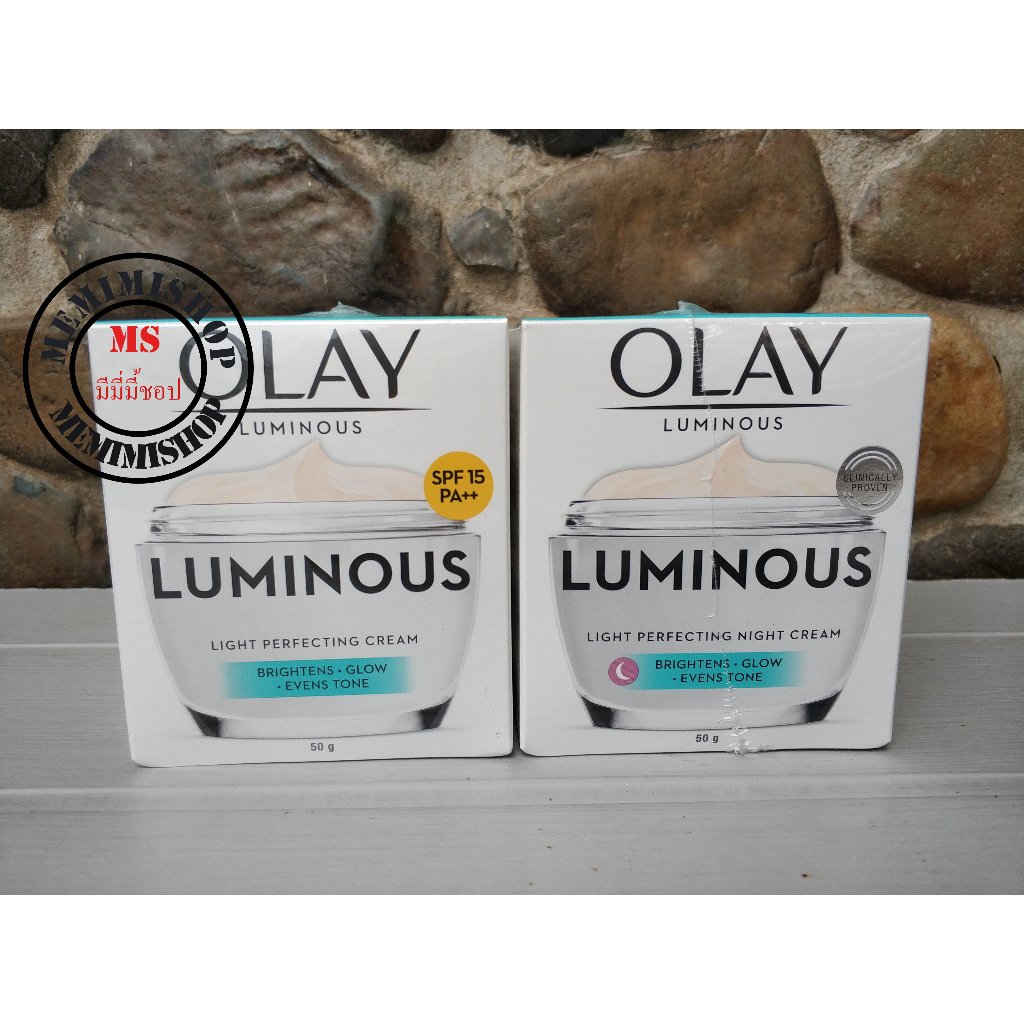 Olay Luminous โอเลย์ ลูมินัส ไลท์ เพอร์เฟคติ้ง ครีม เดย์ +ไนท์แพ็คคู่ 50กรัม+50กรัม