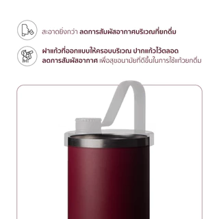 FLET Lid for JACK Series - ฝาพร้อมหูหิ้ว หลอดและที่ล้างหลอด สำหรับใช้กับแก้ว FLET JACK 20 oz และ 32 oz