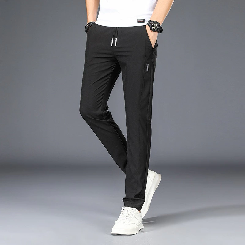[มี code ส่งฟรี][พร้อมส่ง] กางเกงขายาวเข้ารูป เอวยางยืด ผ้านุ่ม ใส่สบาย [T001]