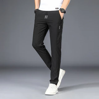 [มี code ส่งฟรี][พร้อมส่ง] กางเกงขายาวเข้ารูป เอวยางยืด ผ้านุ่ม ใส่สบาย [T001]