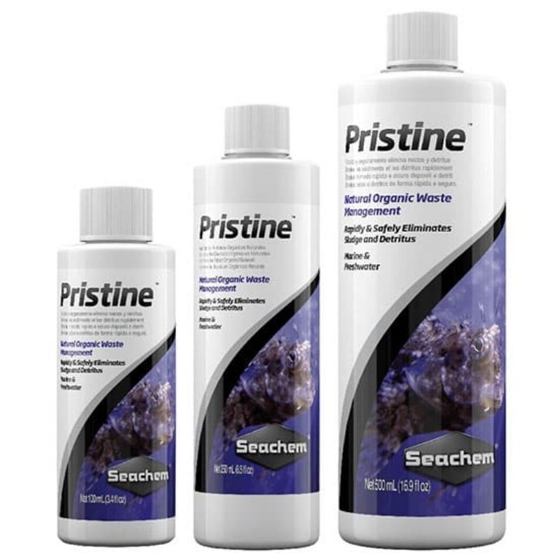 Seachem Pristine ™ แบคทีเรียสายพันธุ์พิเศษที่สามารถย่อยสลายของเสีย , สารอินทรีย์, ตะกอน และเศษซากของเสีย ทำให้น้ำใส