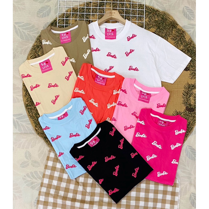 โอเวอร์ไซส์ยาวลายBarbieเล็กสกรีนนูนมีสีส้มก้าวไกล