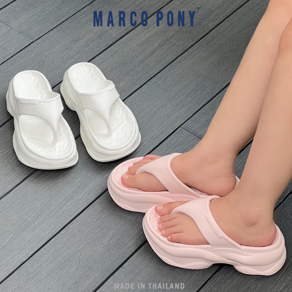 Marco Pony รองเท้าแตะหูหนีบผู้หญิง EVA เสริมส้น หลากสี แฟชั่น ทันสมัย Size 36-41 รุ่น MH9023