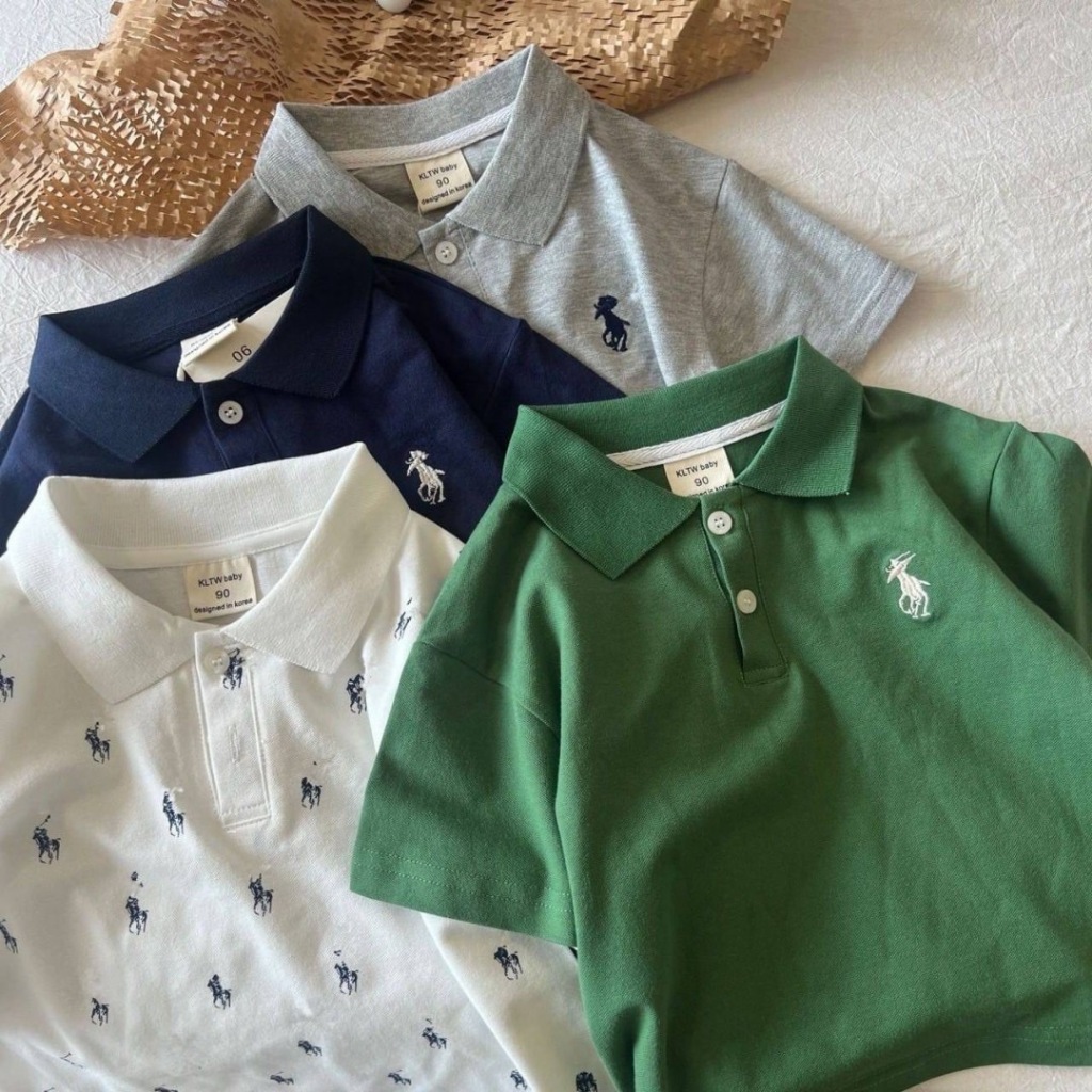 ✅พร้อมส่ง เสื้อยืดลูกชาย polo ผ้ายืด หล่อทุกสีเลยแม่