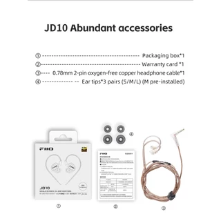 [ประกันศูนย์ไทย] FiiO JD10 หูฟัง IEMs ไดรเวอร์ Dynamic สุดคุ้ม สำหรับเล่นเกม รองรับ Hi-Res