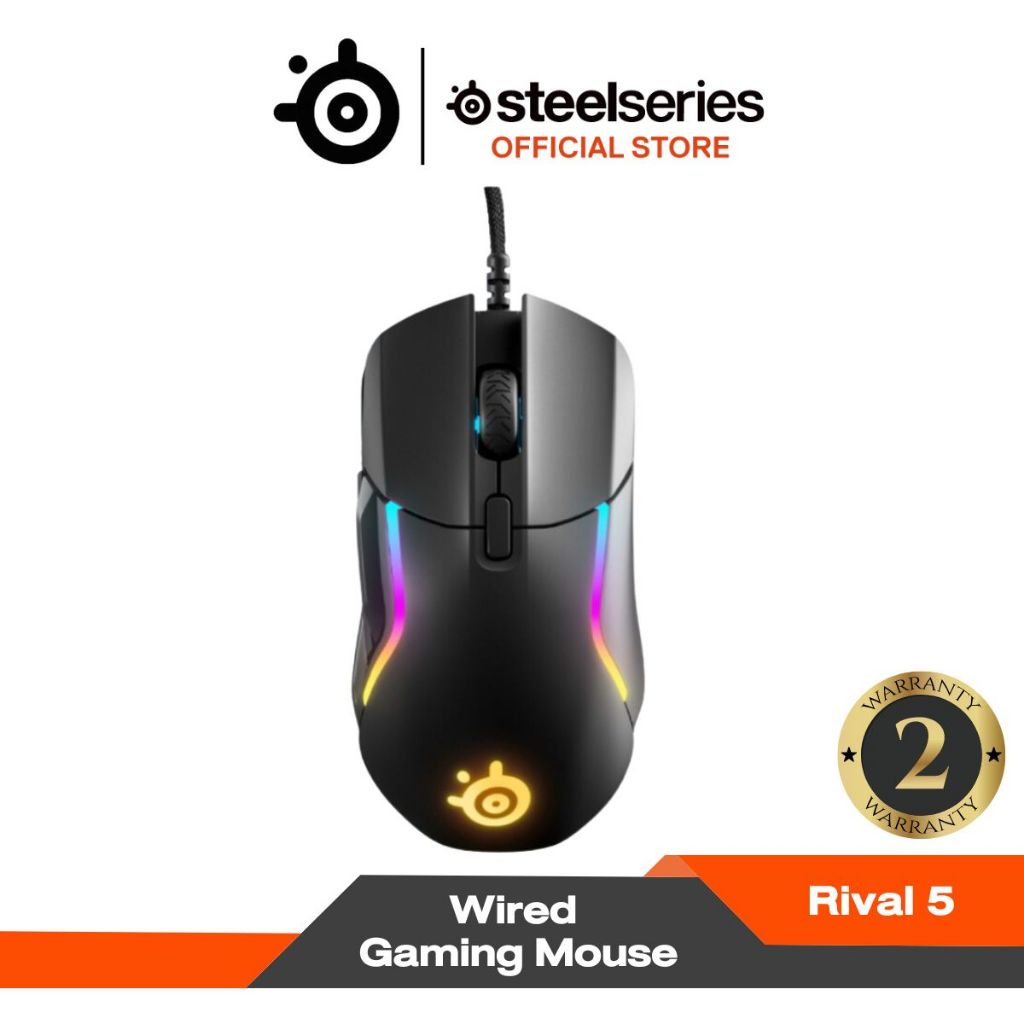 SteelSeries เมาส์เกมมิ่ง RGB รุ่น Rival 5 - Black [62551]