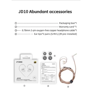 [ประกันศูนย์ไทย] FiiO JD10 หูฟัง 1ไดรเวอร์ Dynamic สุดคุ้ม สำหรับเล่นเกม รองรับ Hi-Res