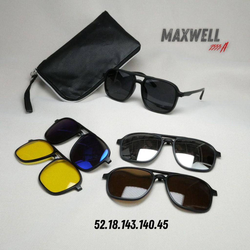 แว่นตาสายตายาวเลนส์ 2 ชั้น ออโต้ รุ่น Maxwell แม็กซ์เวล 2333A พร้อมเลนส์ Clip-on 5 สี - รูปที่ 7