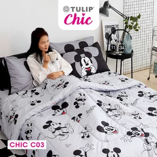 TULIP CHIC มิกกี้เมาส์ CHIC C03 Mickey ลิขสิทธิ์แท้ดิสนีย์ ชุดผ้าปู ผ้าห่มนวม สไตล์มินิมอล สัมผัสนุ่มไม่ระคายผิว