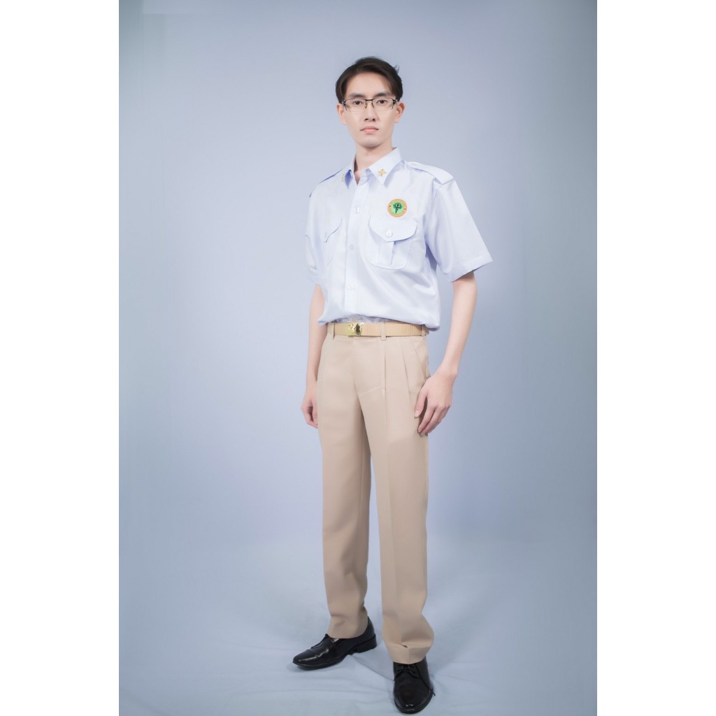 ชุดพนักงานกระทรวงสาธารณสุข ชาย (รวมเครื่องหมาย+เข็มขัด)