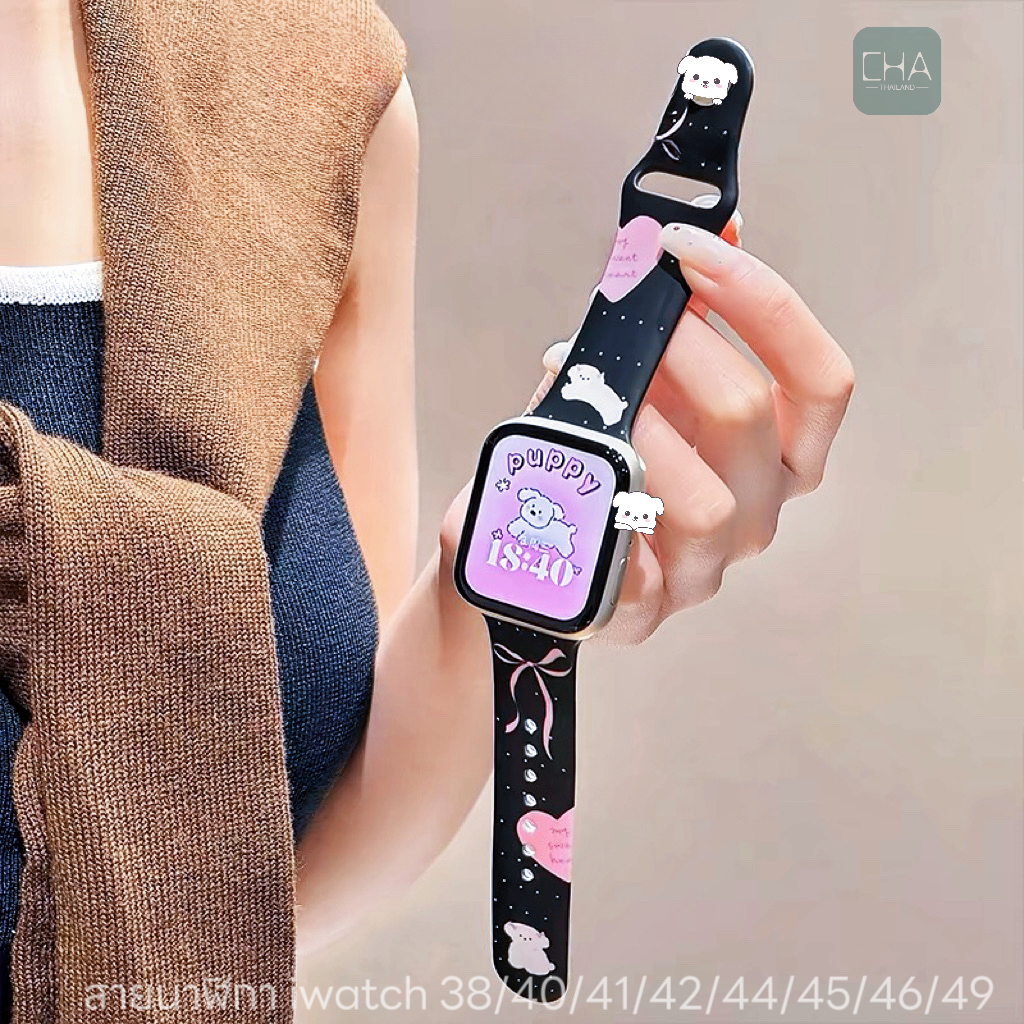 สายลายโบ สายนาฬิกาเเบบใหม่ สำหรับ smart watch 10 9 8 ultra7/6/5/4 ขนาด 45/49/44/41mm สาย smart watch สายสําหรับแอปเปิ้ลว