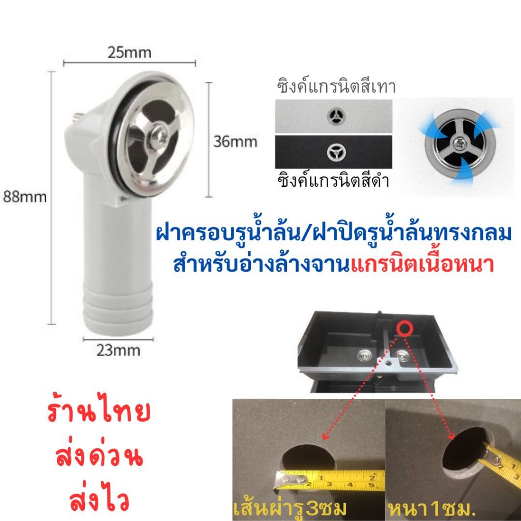 ฝาครอบรูน้ำล้นฝาปิดรูน้ำล้นของซิงค์ล้างจานแกรนิตเนื้อหนา – โปรปัง