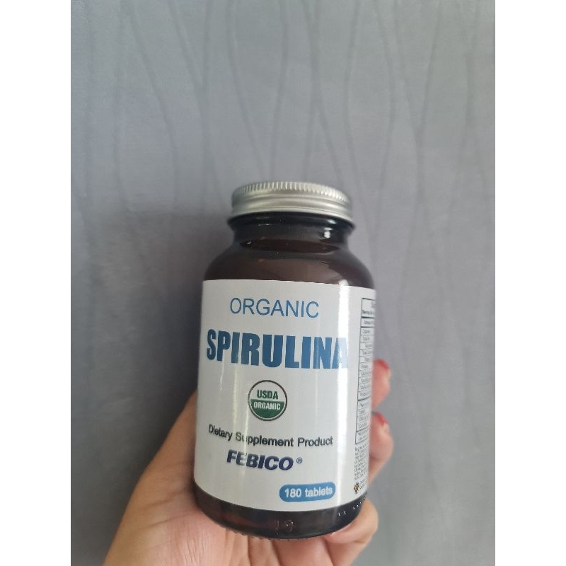 Organic spirulina febico " เฟบิโก้ ออร์แกนิค สไปรูลิน่า " 6 ขวด แถมส่งฟรี EMS