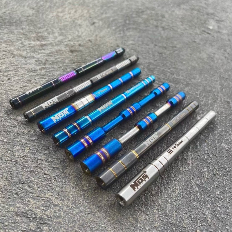 NOS Racing เสาอากาศรถยนต์ งานไดร์สีไทเท พร้อมอแดปเตอร์ 3 Size (ใส่ได้ทุกรุ่น)