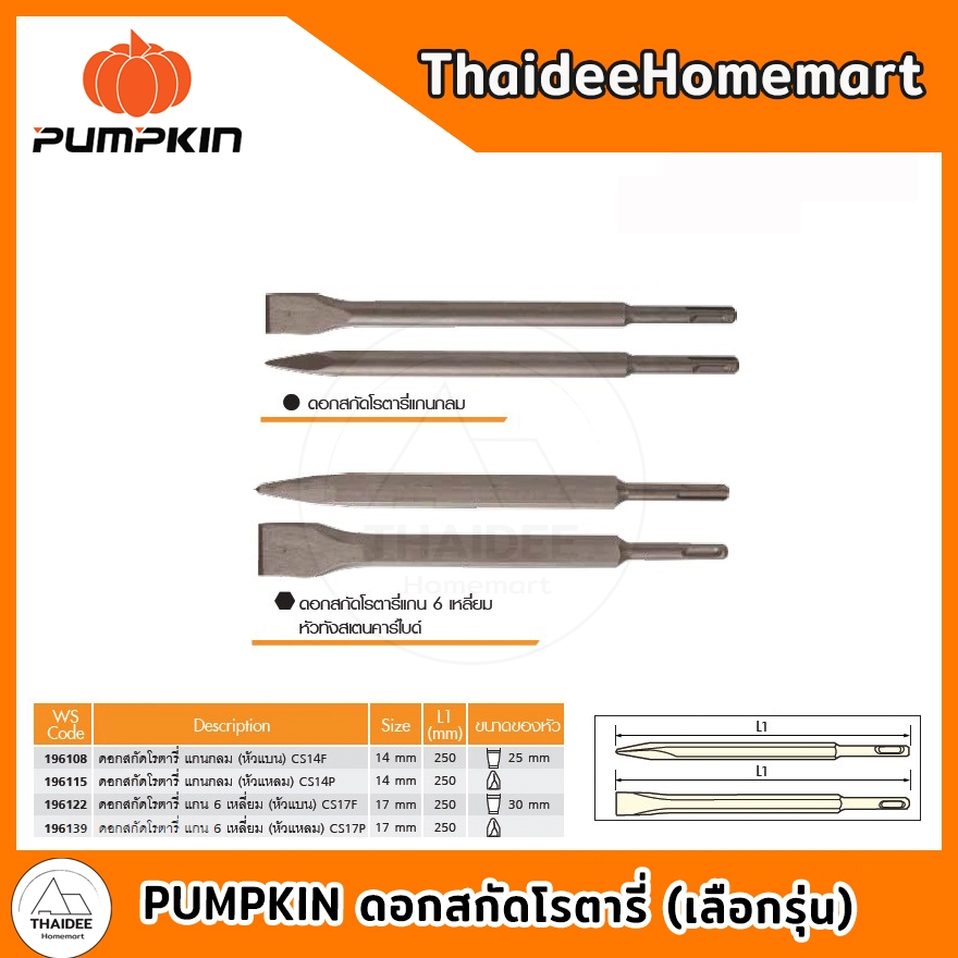 PUMPKIN ดอกสกัดโรตารี่ (เลือกรุ่น) 196108/196115/196122/196139