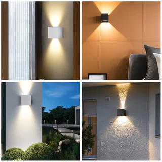 【COD】7W 12W LED โคมไฟติดผนัง กันน้ำกลางแจ้ง โคมไฟตกแต่ง บ้านโคมไฟติดผนังอลูมิเนียมพื้นผิวติด