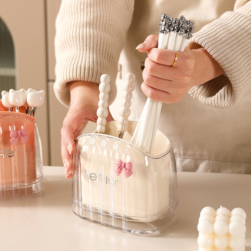 house-live กล่องเก็บตะเกียบ แบบ2ขั้น ระบายน้ำ สไตล์เกาหลี น่ารักมากค่ะ