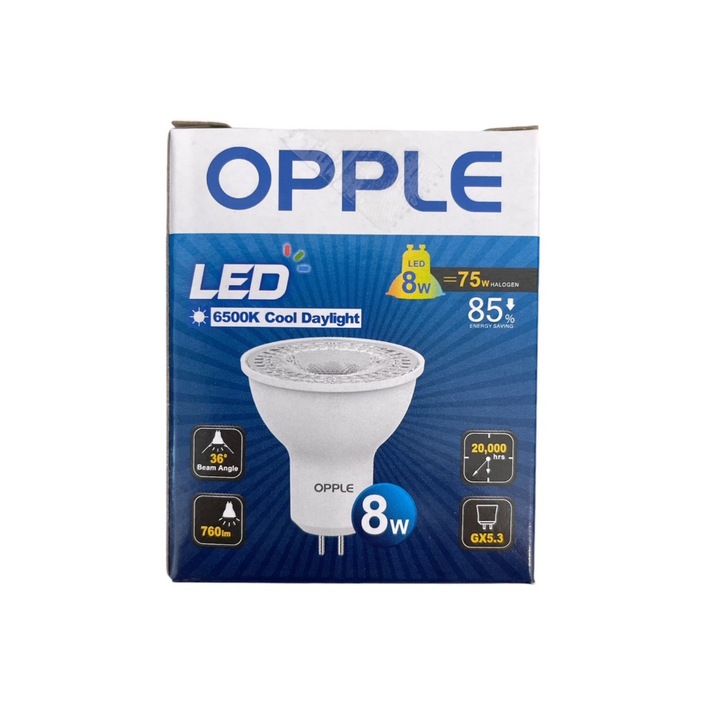 Opple หลอด LED E2 GU10 6W /8W 6500K 36D รูปที่ 3