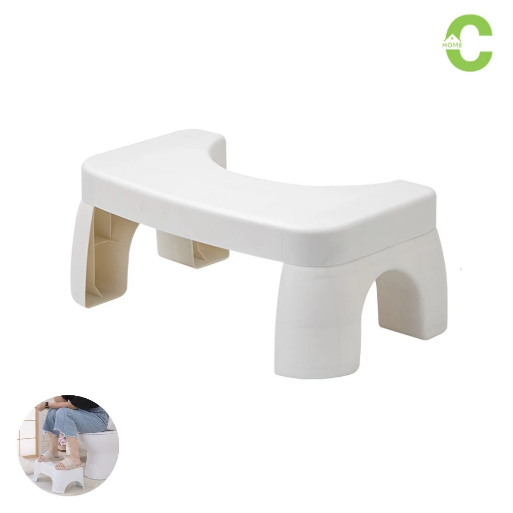 HOMEC ที่วางเท้าในห้องน้ำ เก้าอี้นั่งส้วม พลาสติก Toilet Stool ใช้งานสะดวก มียางกันลื่น สำหรับนั่งขับถ่าย