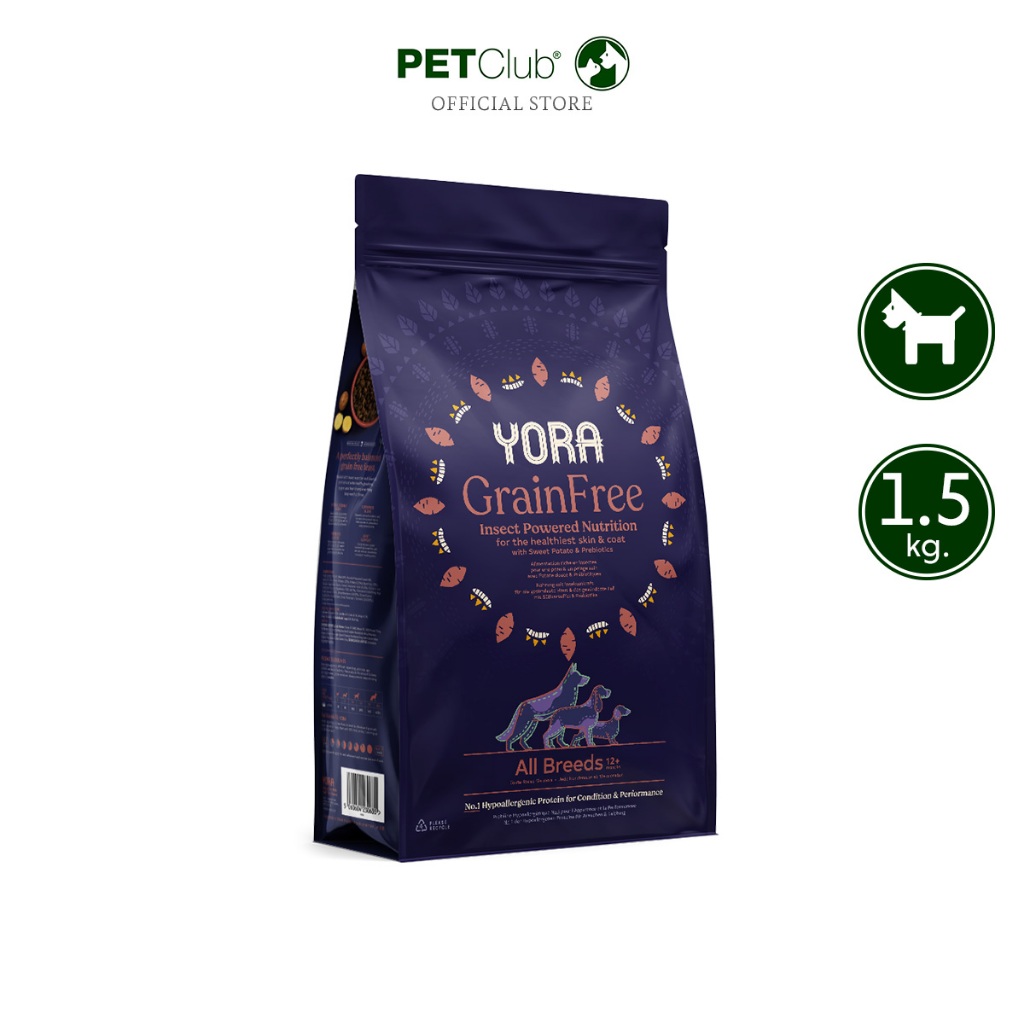 [PETClub] Yora All Breed Grain Free - อาหารสุนัขโต เกรนฟรี โปรตีนแมลง 1.5kg