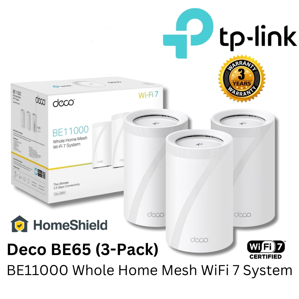 TP-LINK (Deco BE65) BE11000 Whole Home Mesh WiFi 7 System