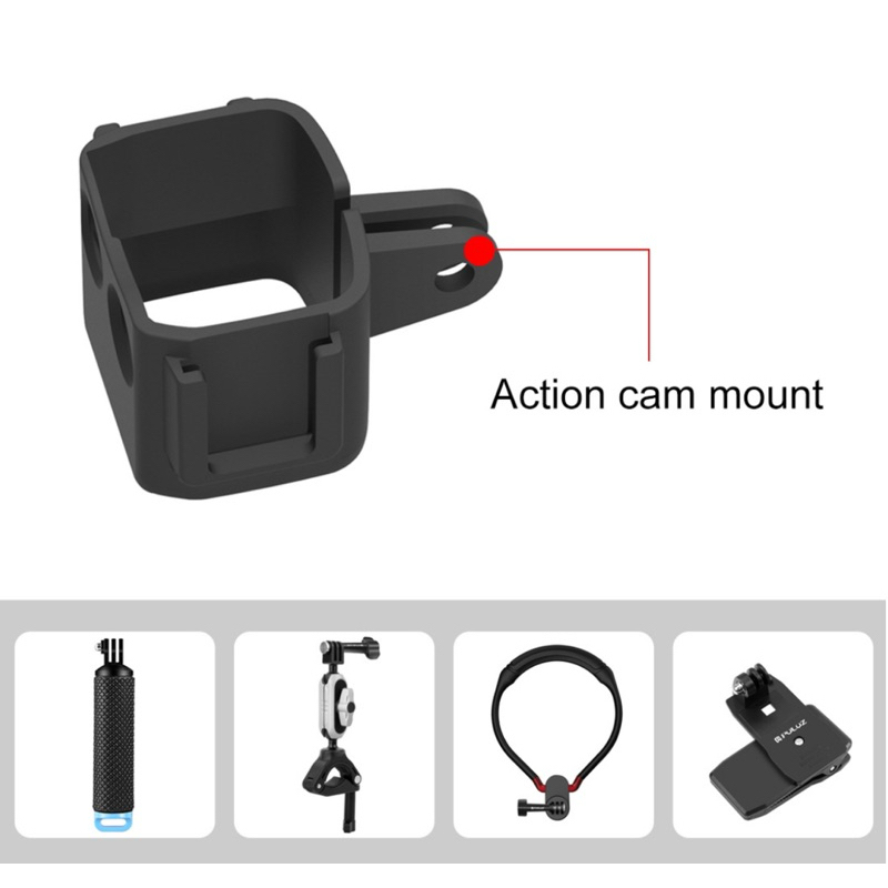 PULUZ เคส เฟรม มีขา สำหรับ DJI OSMO POCKET3 มีช่อง Cold Shoe plastic frame Extension Bracket for DJI OSMO POCKET3  เ