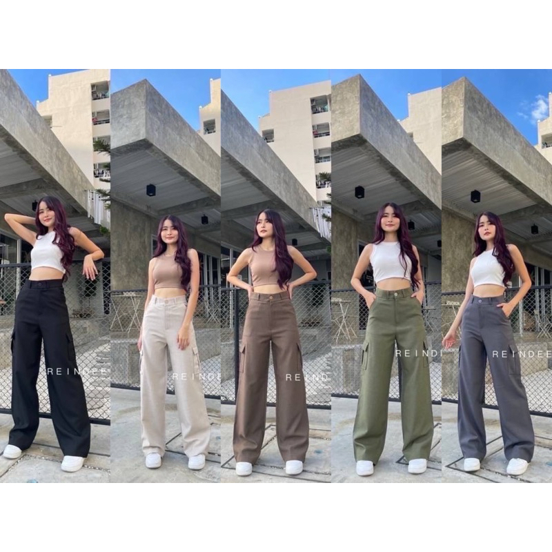 New Arrival💝✨  กางเกงคาร์โก้รุ่นใหม่ สาวพลัสไซร์ S-5XL ใส่ได้ กางเกงขาม้าทรง ผ้าโซดา สวยมากๆๆ หมดไวมากๆๆ