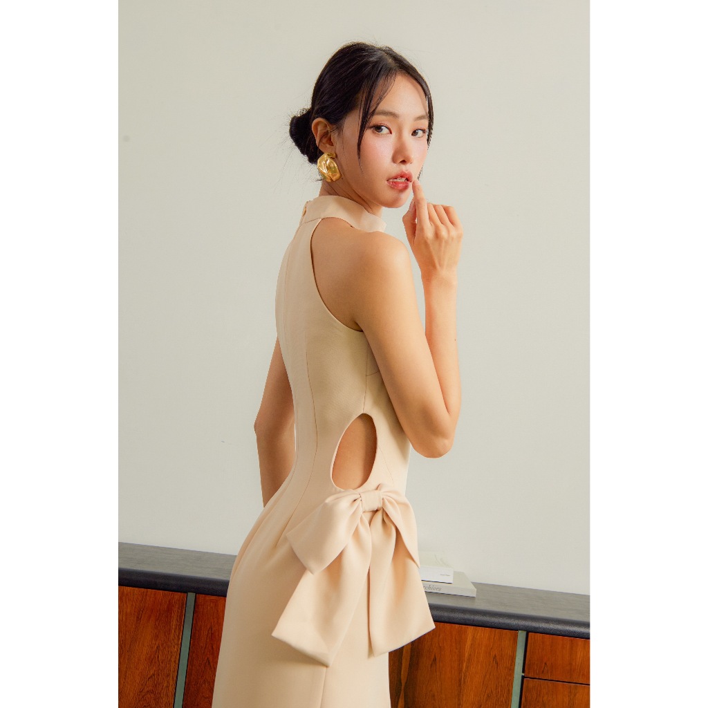 Palettestudio - Daisy Dress ชุดเดรสออกงานแบบเว้าเอว ทรงสวยมาก โบว์ที่เอวสามารถถอดออกได้ ชุดไปงาน