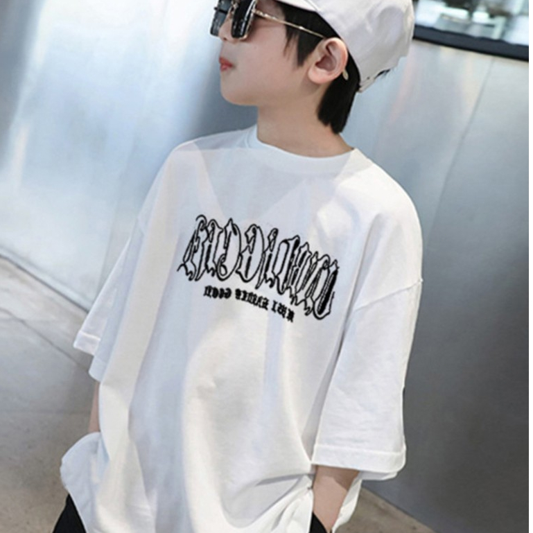 (จัดส่งตลอด 24 ชั่วโมง)Kids T shop (1-14Y) Boy Cotton T เสื้อแขนสั้น Tshirt แฟชั่นพิมพ์สไตล์เกาหลี Teen Boy Wear
