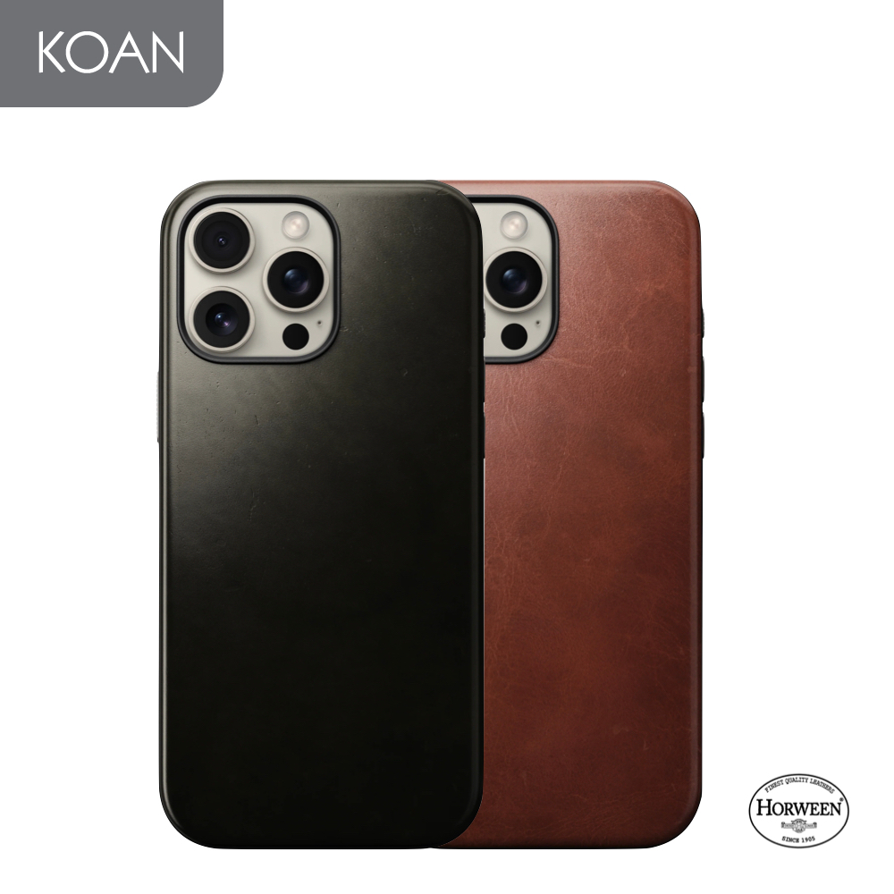 เคสมือถือ Nomad Modern Leather Horween Case iP 16 Pro / 16 Pro Max - Green Chrome/Olde Dublin