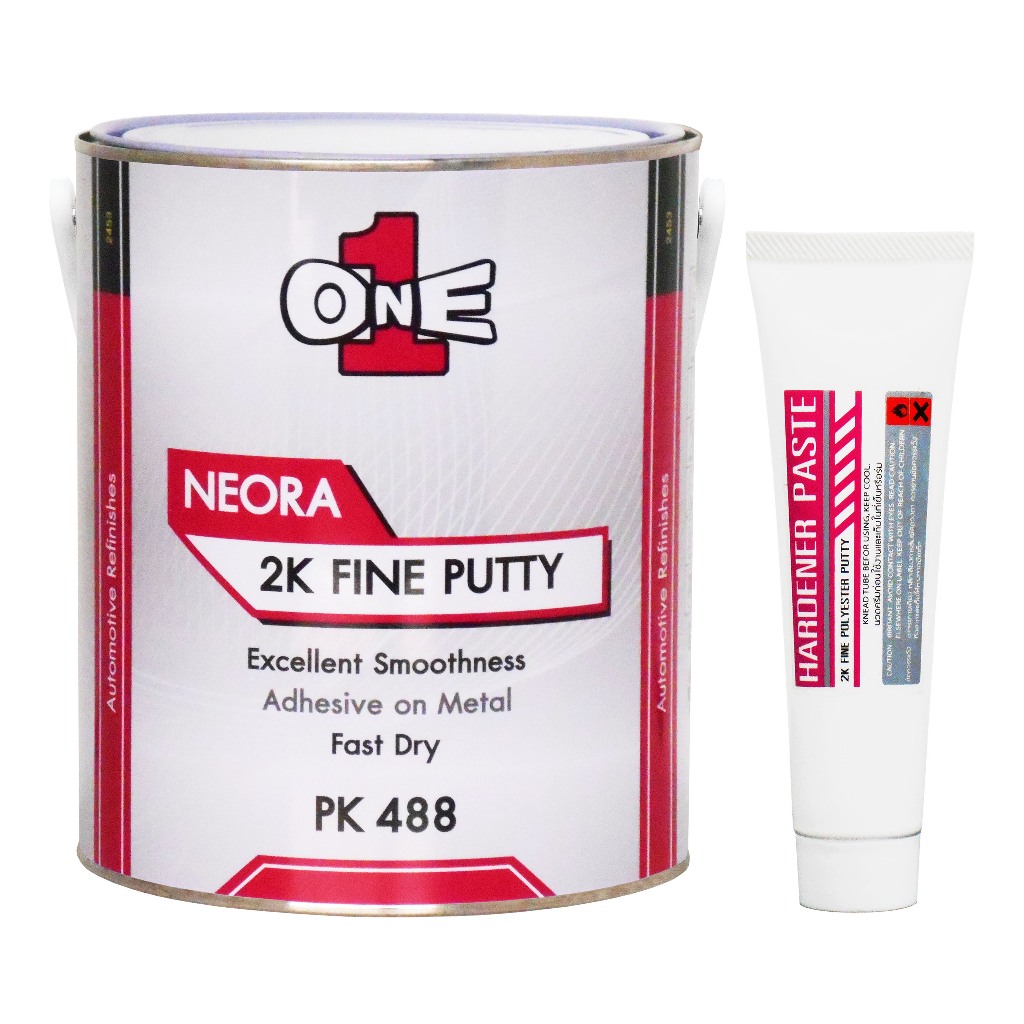 สีโป๊ว 2K ONE NEORA น้ำยาชมพู (3.7 Kg.) ขนาดแกลลอน + น้ำยาสีโป๊ว