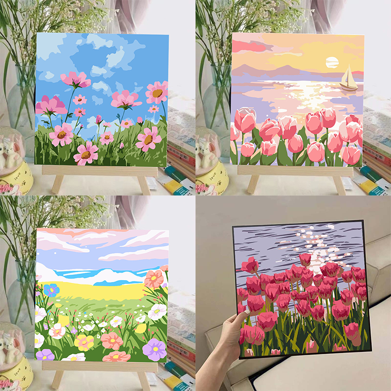 ซม ระบายสีตามตัวเลข ภาพวาดตกแต่งอะคริลิก ของเล่นวาดภาพ ของขวัญเด็ก กระตุ้นจินตนาการ