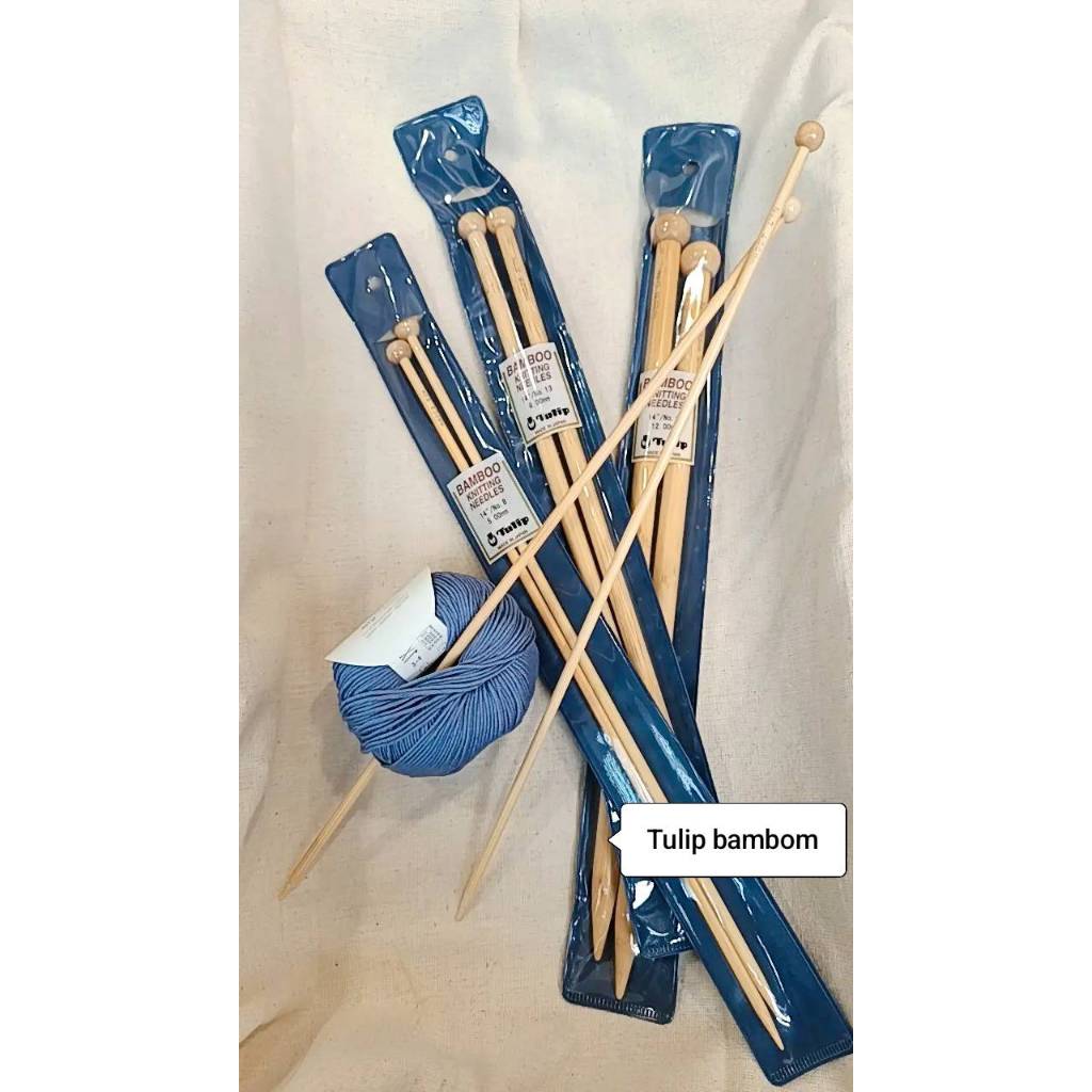 Tulip BamBoo Knitting Needles ไม้นิดตรง ความยาว 35cm ขนาด 3.5-12mm 🎎 Made in japan
