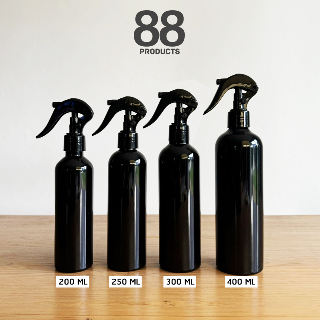 ขวดฟ๊อกกี้สีดำ ขวดสเปรย์สีดำ ขวดPET 200/250/300/400/500ml. พร้อมจัดส่งจากกรุงเทพ 88 PRODUCTS
