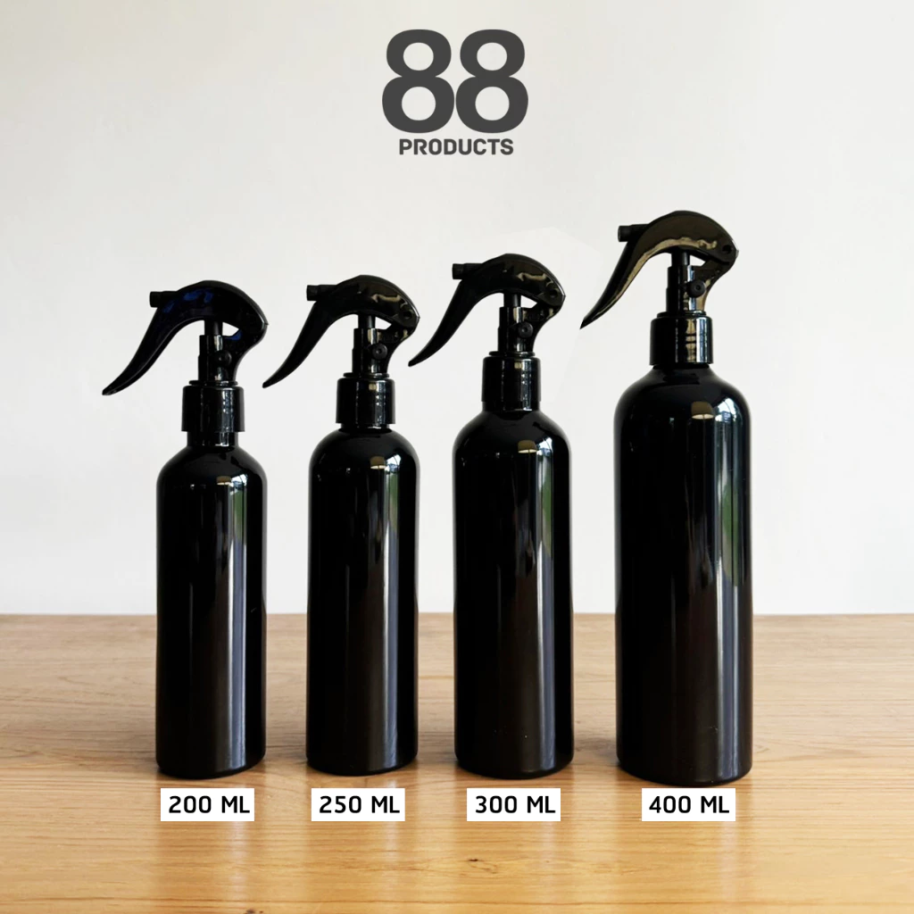 ขวดฟ๊อกกี้สีดำ ขวดสเปรย์สีดำ ขวดPET 200/250/300/400/500ml. พร้อมจัดส่งจากกรุงเทพ 88 PRODUCTS