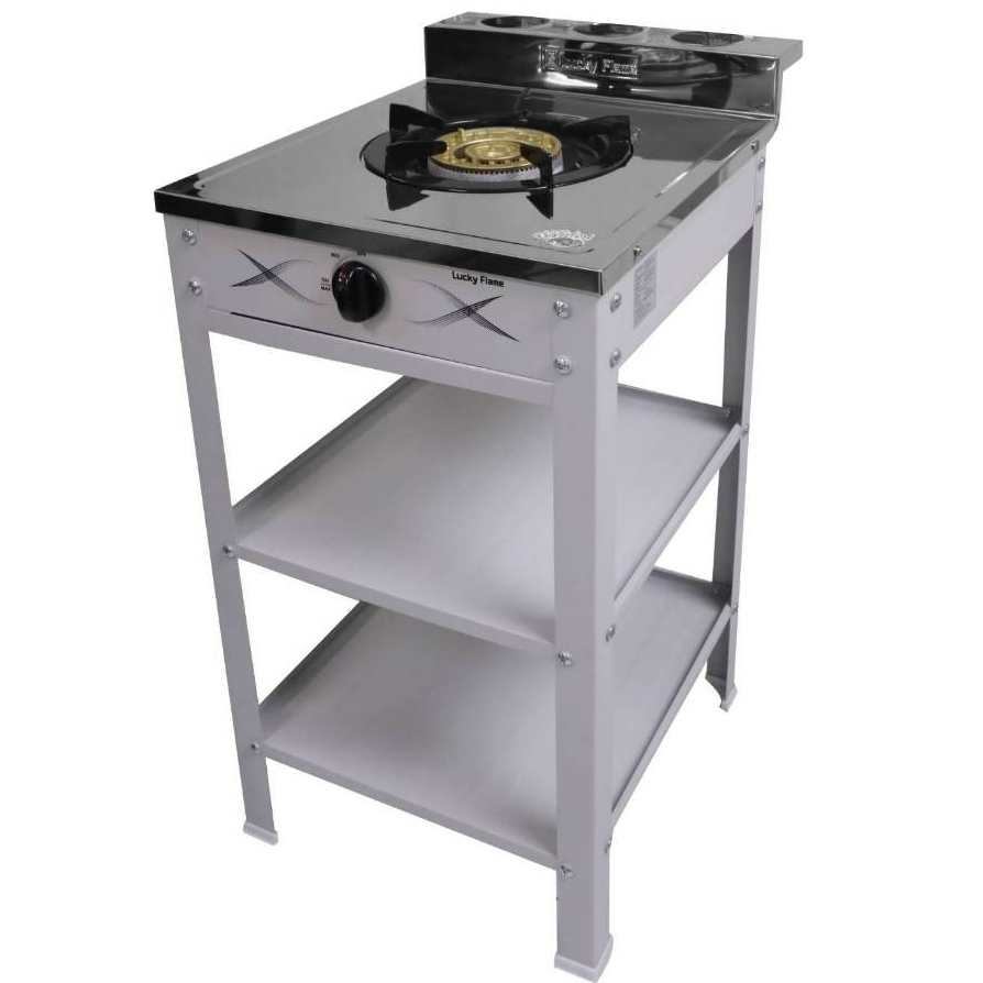 Lucky Flame เตาแก๊สชั้นเดี่ยวสีเทา หน้าสแตนเลส หัวเตาเหล็กหล่อขนาด 5 นิ้ว รุ่น LF-502MC รับประกันสปาร์ค 5 ปี - รูปที่ 2